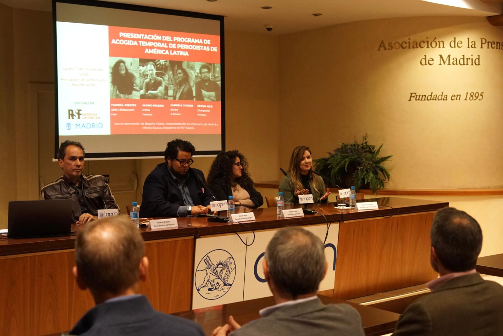 PROGRAMA DE ACOGIDA | Presentación del V Programa de Acogida Temporal de Periodistas Latinoamericanos de RSF y el Ayuntamiento de Madrid